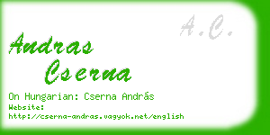 andras cserna business card